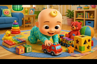 do ai pixar animation, cocomelon style nursery rhymes, kids learning video