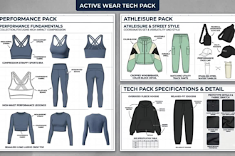 design activewear tech pack sportswear tech pack gym wear tech pack leggings