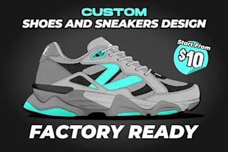 make a custom shoe sneakers footwear design for manufacture