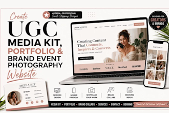 create ugc media kit design creative portfolio brand event photography website