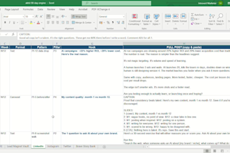 build a social media content calendar with captions and hashtags