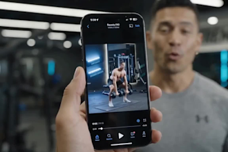create ai exercise demo videos with labels, timers voiceover for apps trainers