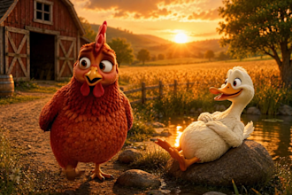 create a 3d animated video for a children storybook