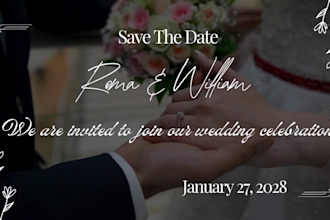 design elegant digital wedding , party card save the date