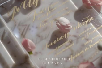 design luxury acrylic wedding invitation template in canva