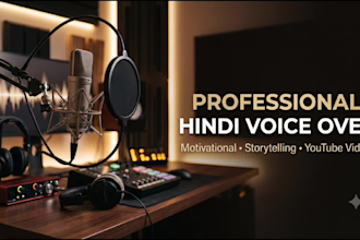 record a professional and natural hindi voice over