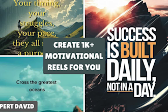 create motivational reels,motivational shorts,motivational videos, video editing