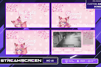 create animated starting soon, brb and twitch stream screens