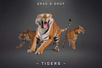 create realistic 3d animal animation, 3d creatures animation, xgen fur 3d scary