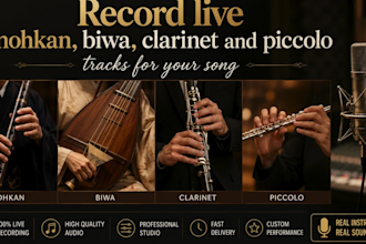 record live nohkan, biwa, clarinet and piccolo tracks for your song