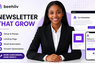 setup beehiiv newsletter design, beehiiv website and beehiiv landing page