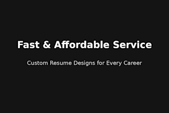 edit write and professionally design resume and CV