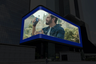 create viral 3d billboard ads and anamorphic billboard animation