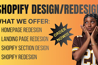 create a high converting shopify homepage or landing page