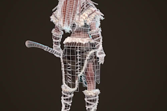 retopology 3d model for games, vr and animation