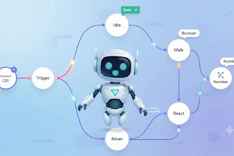 animate rive character mascot with state machine for app and web