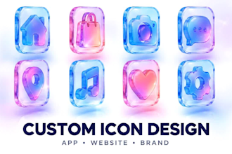 morphism glass icon sets, app icons, logo icons and 3d glass