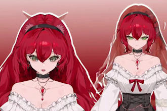 make 2d vtuber model,male and 2d vtuber rigging,2d vtuber commission ,animated