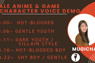 male anime character voice boy to young man