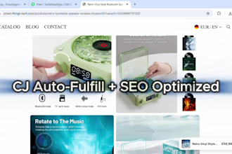 build shopify cj dropshipping store with custom SEO theme