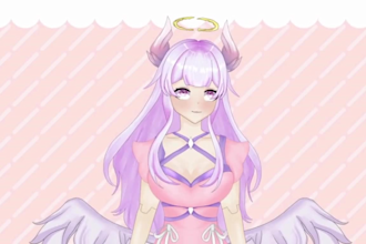 design anime vtuber model live2d model 3d nsfw vtuber rigging vbridger vtuber