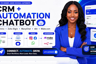 fix komo kommo make socials manychat n8n zoho bigin automation chatbot manychat