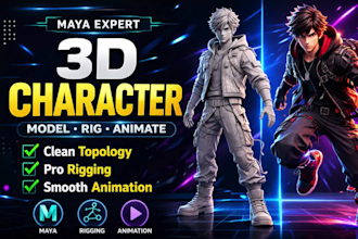 do professional 3d character rigging, 3d animation and maya rigging for games