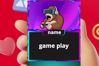 design best animated twitch stream overlay package and logo