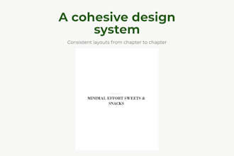 design a complete professional cookbook interior with custom layouts