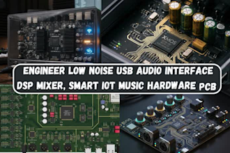 engineer low noise usb audio interface dsp mixer, smart iot music hardware pcb