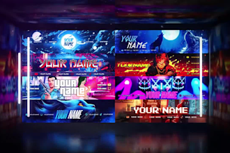 design a custom gaming banner for streamers and content creators