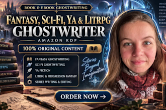 ghostwrite, edit fantasy, sci fi, ya fantasy, litrpg, isekai story, novel, ebook