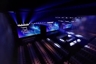 design concert event stage, auditorium setup, led conference venue,3d event hall