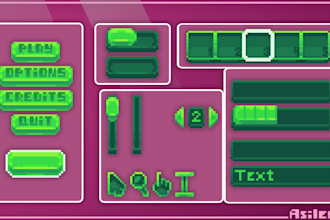 do pixel art UI elements for your game