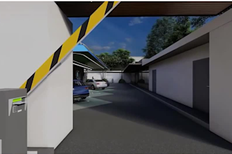 propose electric charging hub animation,ev public supercharger,ev charger render