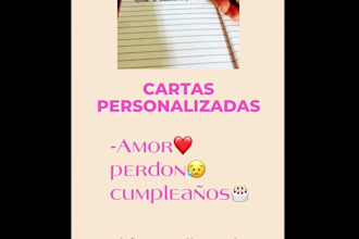 escribo cartas de amor ,cumpleaños o perdón personalizadas