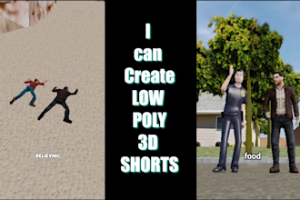 create low poly 3d shorts