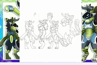 draw furry ref sheet, fursona reference sheet, anthro character nsfw furry art