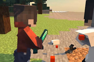 create high quality minecraft 3d animation for minecraft intro, minecraft outro