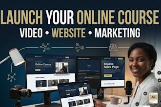 do online course video editing, ai faceless course, design online course website
