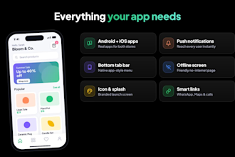 convert website to app, shopify or wordpress to android and ios app