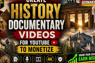 erstelle historische dokumentarvideos für youtube um sie zu monetarisieren