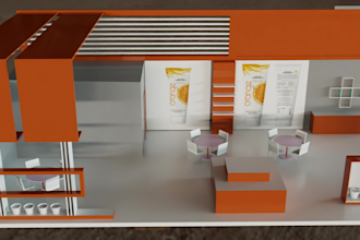 design professional 3d event stall or exhibition booth in 3ds max
