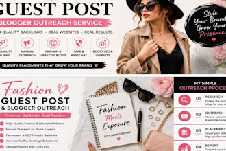 provide guest post and high quality backlinks for fashion websites