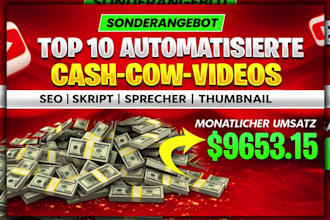 erstellen sie die top 10 cash cow faceless videos und youtube automatisierung