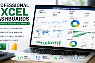 professional data analysis excel dashboards data visuals business insights
