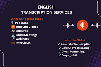 transcribe english audio and video accurately