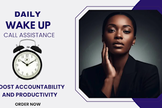 be your personal wake up call assistance and daily reminder for productivity