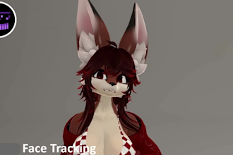 create custom furry vrchat avatar with face tracking sfw fursona unity model