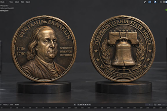 realistic 3d coin models, bas relief, medallion and stl for cnc and 3d printing